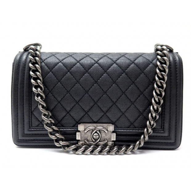 NEUF SAC A MAIN CHANEL BOY CUIR MATELASSE CAVIAR 