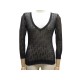 NEUF PULL CHRISTIAN DIOR T 36 S EN LIN & SOIE DENTELLE MONOGRAMME SWEATER 1150€