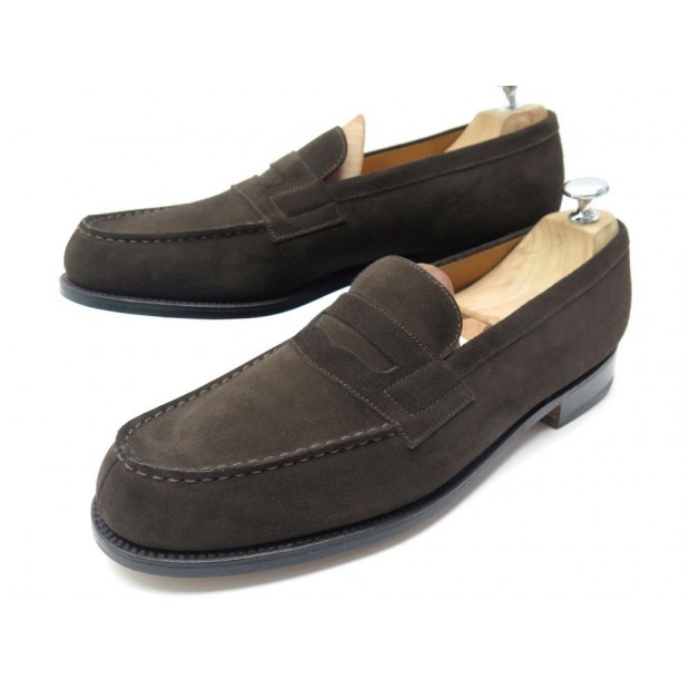 NEUF CHAUSSURES JM WESTON 180 MOCASSINS 9B 43 DAIM MARRON BROWN SUEDE SHOES 610€