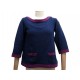 NEUF PULL A POCHES CHANEL P40296 38 M EN CACHEMIRE BLEU CASHMERE SWEATER 3000€