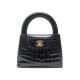 NEUF SAC A MAIN CHANEL MINI POCHETTE CUIR ALLIGATOR CUIR NOIR 