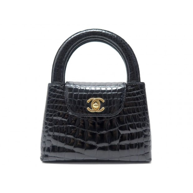 NEUF SAC A MAIN CHANEL MINI POCHETTE CUIR CROCODILE ALLIGATOR MINAUDIERE CLUTCH