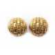 BOUCLES D OREILLES CHANEL LOGO CC EN METAL DORE GOLDEN EARRINGS JEWEL 420€