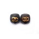 BOUCLES D'OREILLES CHANEL LOGO CC EN METAL DORE MARRON BROWN EARRINGS 390€