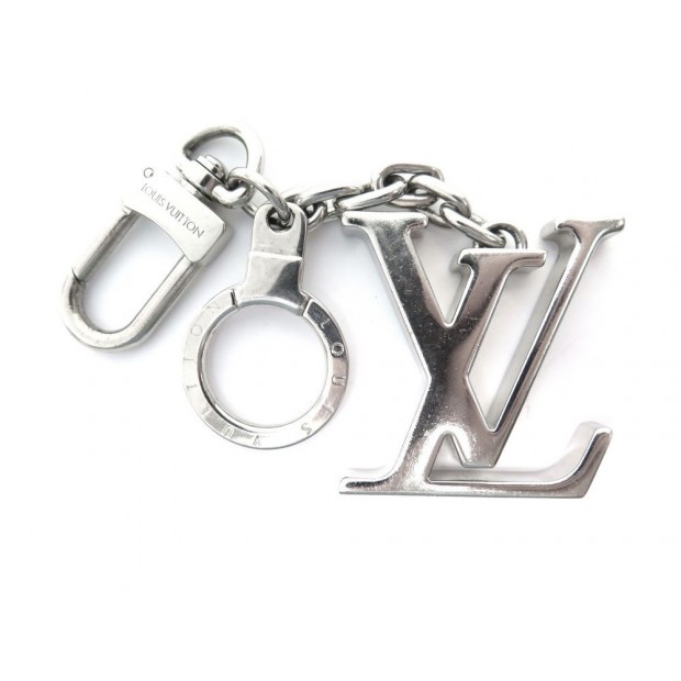 PORTE CLES LOUIS VUITTON LV INITIALES M65071 EN METAL ARGENTE KEY HOLDER 200€