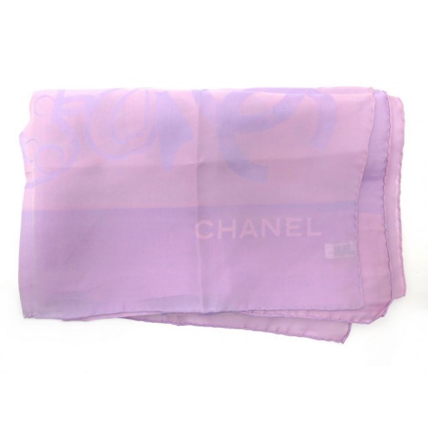 ETOLE CHANEL ECHARPE 70 x 180 CM EN SOIE ROSE VIOLET FOULARD SILK SCARF 620€