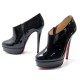 NEUF CHAUSSURES LOUBOUTIN CUIR NOIR VERNIS 36 