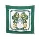 FOULARD HERMES BRIDES DE GALA PAR HUGO GRYGKAR SOIE VERT + BOITE SILK SCARF 370€