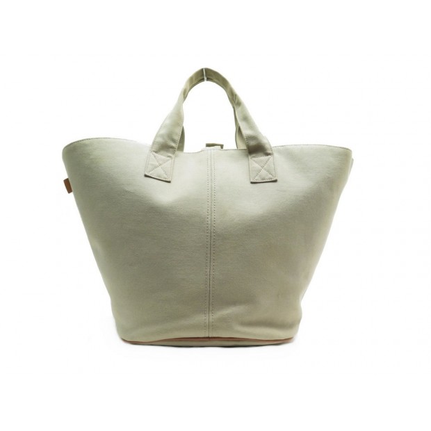 SAC HERMES CABAS DE PLAGE TOILE GRIS 