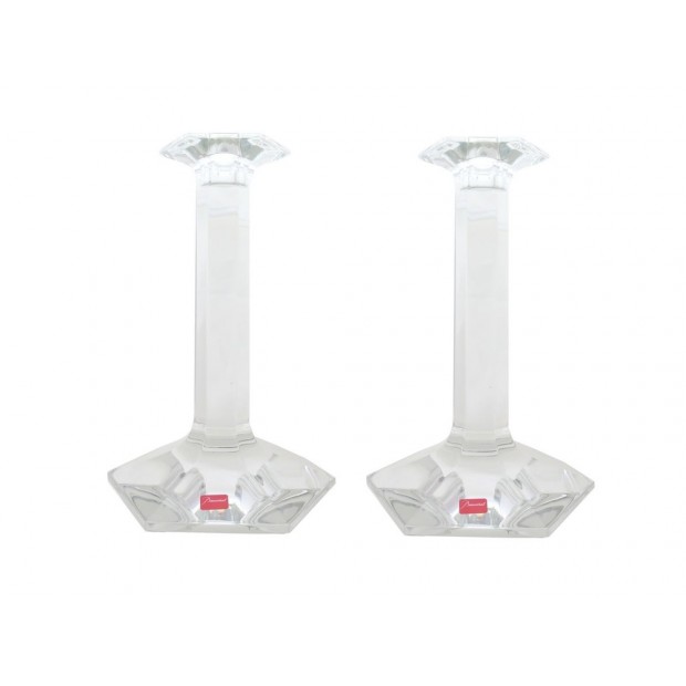 PAIRE DE BOUGEOIRS BACCARAT NELSON EN CRISTAL + BOITES CANDLESTICKS 2000€