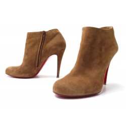 CHAUSSURES CHRISTIAN LOUBOUTIN BOTTINES BELLE 100 41 DAIM MARRON BOOTS 725€