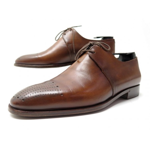 CHAUSSURES BERLUTI DERBY 2 OEILLETS 8 42 CUIR MARRON BROWN LEATHER SHOES 1580€
