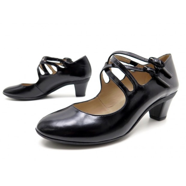 NEUF CHAUSSURES REPETTO ESCARPINS BABIES 37.5 EN CUIR NOIR VERNI SHOES 295€