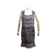 NEUF ROBE CHANEL A BRETELLES P43114 T 46 XL EN TWEED ET SOIE GRIS DRESS 6500€