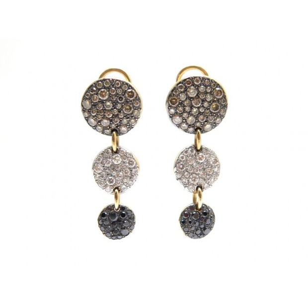 BOUCLES D'OREILLES POMELLATO SABBIA EN OR JAUNE & DIAMANTS 2.5CT EARRINGS 11300€