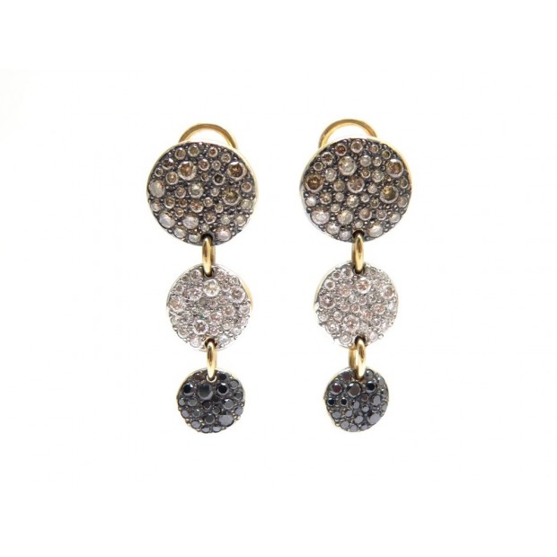 BOUCLE OREILLE POMELLATO SABBIA OR JAUNE ET DIAMANTS