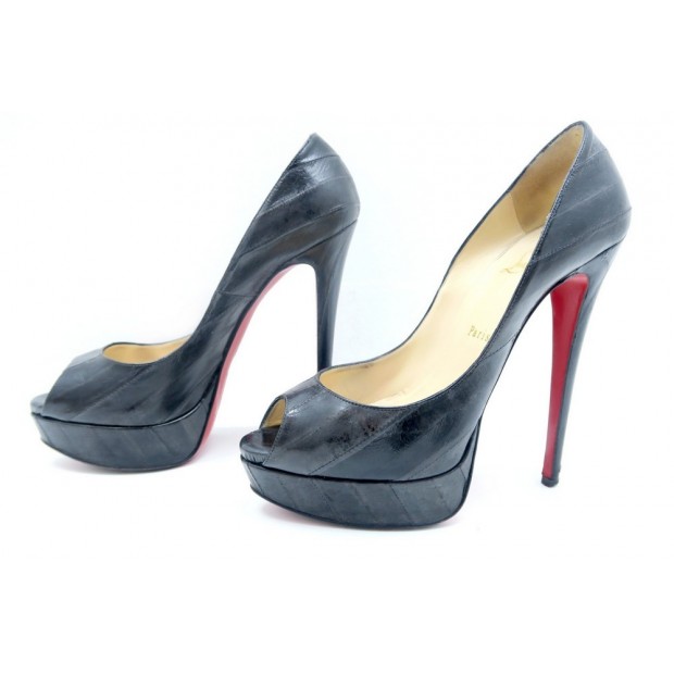 CHAUSSURES CHRISTIAN LOUBOUTIN ESCARPINS LADY PEEP 150 EEL 39.5 ANGUILLE 750€