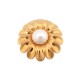 VINTAGE BROCHE CHANEL METAL DORE PERLE 