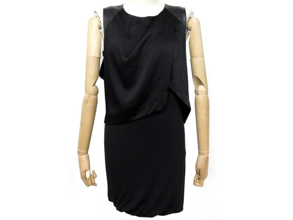  robe courte maje dieppe t 2 38 m en tissu noir et