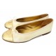 CHAUSSURES CHANEL BALLERINES G02819 LOGO CC 40 EN CUIR ECRU + BOITE SHOES 540€