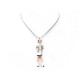 COLLIER CHANEL PENDENTIF FIGURINE COCO BLANC CHAINE 80 CM METAL NECKLACE PENDANT