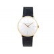 MONTRE JUNGHANS MAX BILL 27.5703 MECANIQUE ACIER DORE BRACELET CUIR WATCH 625€