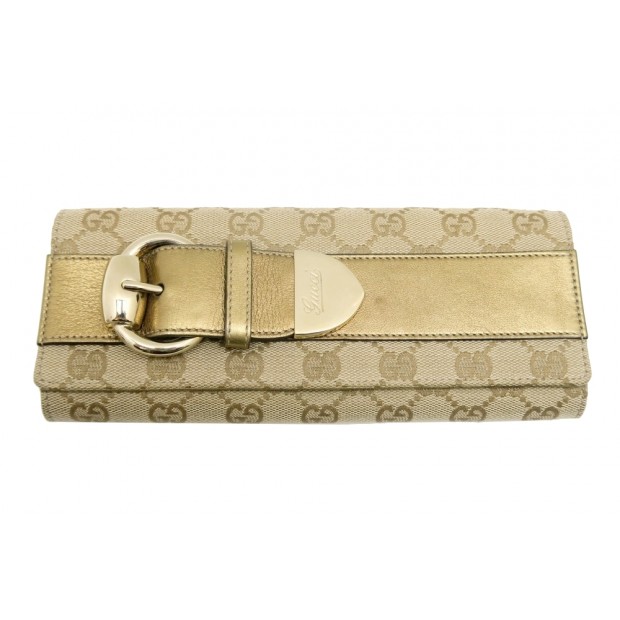 POCHETTE A MAIN GUCCI 181544 EN TOILE MONOGRAMEE BOUCLE CEINTURE CLUTCH BAG 520€