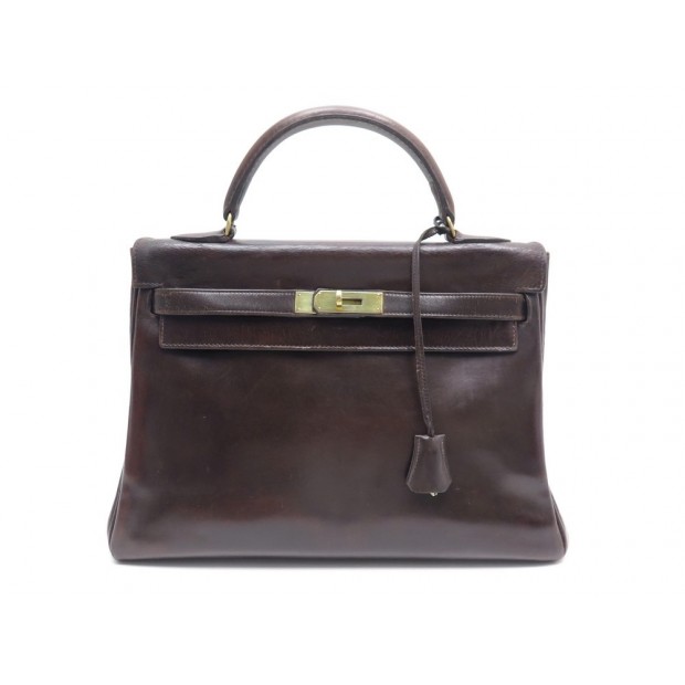 VINTAGE SAC A MAIN HERMES KELLY 33 EN CUIR MARRON BROWN LEATHER HAND BAG 7700€