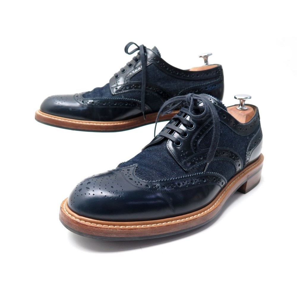 Louis Vuitton derby damier formal shoes blue shimmer 7.5 LV or 8.5