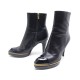 CHAUSSURES YVES SAINT LAURENT 39.5 BOTTINES A TALONS EN CUIR NOIR + BOITE 640€