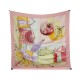 FOULARD HERMES CHARMES DES PLAGES NORMANDES II SOIE ROSE + BOITE SILK SCARF 370€