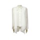 CHEMISIER CHANEL BOUTONS PERLES CC T 40 M EN MOUSSELINE DE SOIE ECRU SHIRT 1890€