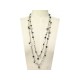 NEUF COLLIER CHANEL SAUTOIR PERLES NOIRES ET BLANCHES ET LOGO CC + BOITE 1590€