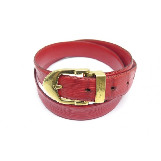 CEINTURE LOUIS VUITTON CUIR EPI ROUGE 