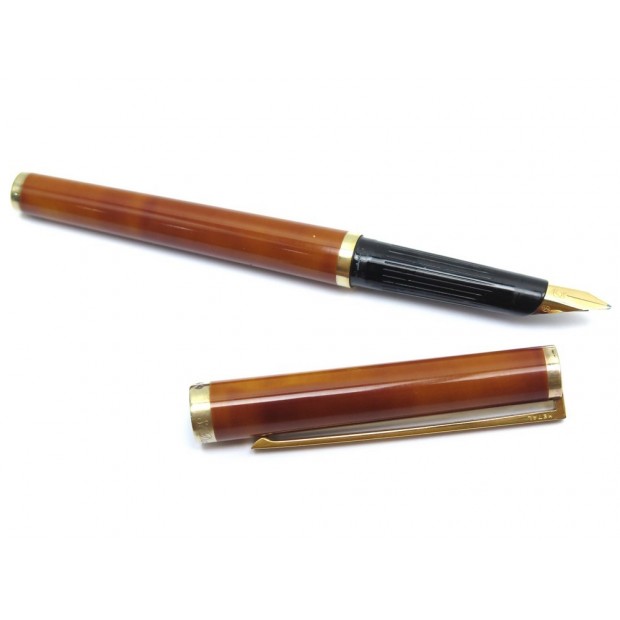 STYLO A PLUME ST DUPONT EN LAQUE DE CHINE MARRON BROWN FOUNTAIN PEN 420€