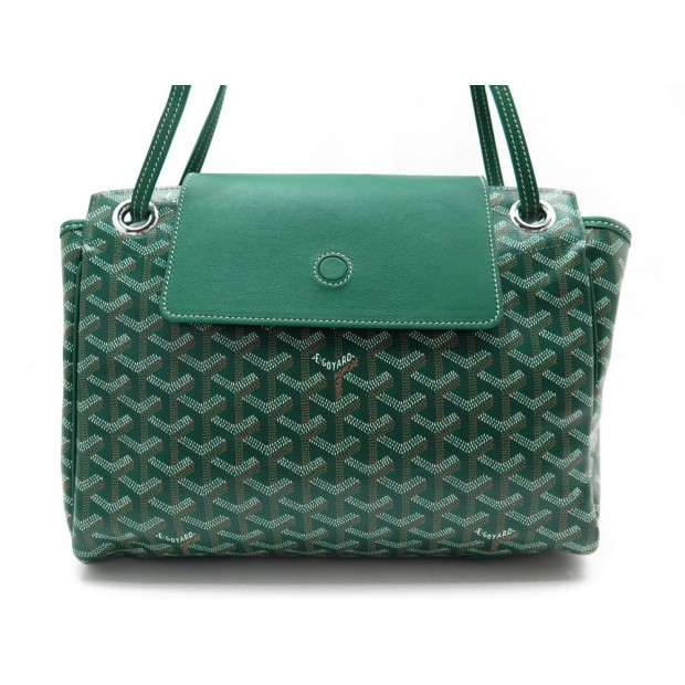 NEUF SAC A MAIN GOYARD ROUETTE EN TOILE MONOGRAMME & CUIR VERT HAND BAG 1690€