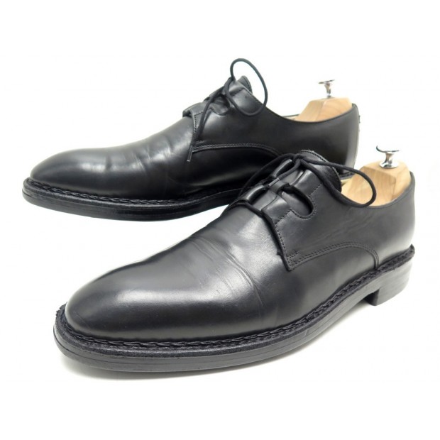 CHAUSSURES BOWEN TOUT TERRAIN COUSU NORVEGIEN 9.5 43 DERBY CUIR NOIR SHOES 325€