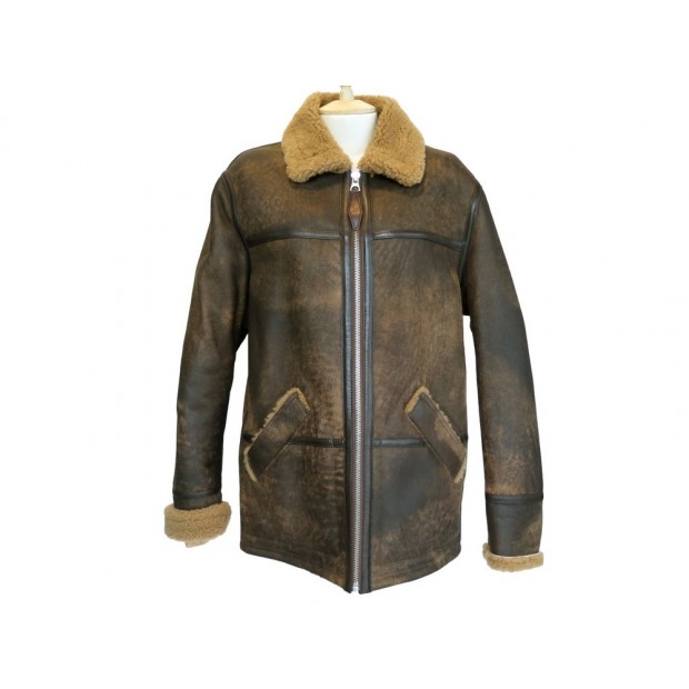 MANTEAU SCHOTT BLOUSON BOMBARDIER M 50 CUIR MOUTON RETOURNE LEATHER JACKET 850€