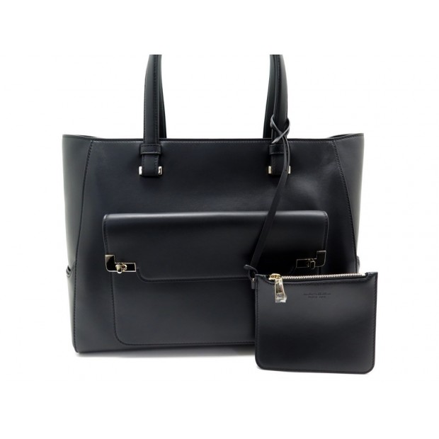 NEUF SAC A MAIN L DE LANCEL A06254 CABAS SHOPPING TOTE CUIR NOIR HAND BAG 1490€