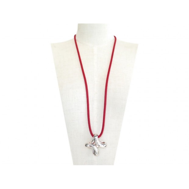 COLLIER HERMES JUMBO ACIER PALLADIE & CUIR 