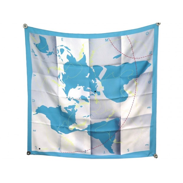 FOULARD HERMES LE MONDE EST UN 1 FLEUVE BALI BARRET EN SOIE + BOITE SCARF 370€