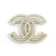 NEUF BROCHE CHANEL LOGO CC EN STRASS ET METAL DORE GOLDEN BROOCH GLITTERS 510 