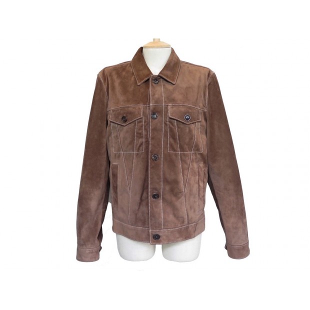 VESTE TOD'S BLOUSON 48 M EN CUIR SUEDE MARRON BROWN LEATHER JACKET COAT 2900€