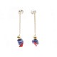 BOUCLES D'OREILLES GIGI CLOZEAU PUCES 9K DIAMANTS + PAMPILLES EN OR 18K EARRINGS