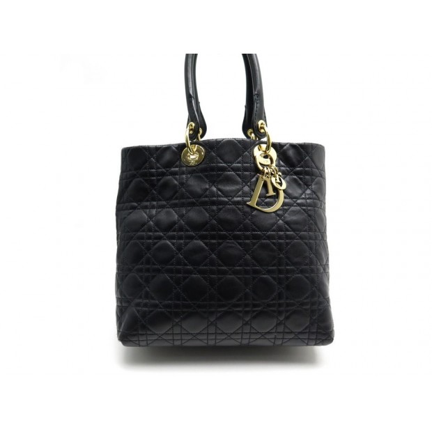 SAC DIOR LADY CUIR NOIR 