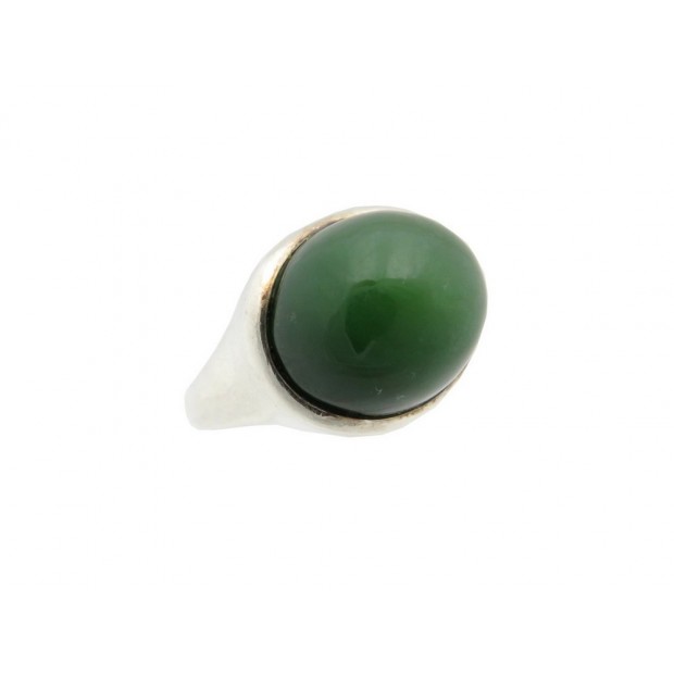 BAGUE TIFFANY & CO CABOCHON JADE T54 EN ARGENT 925 + SAC SILVER RING 620€