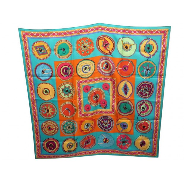 FOULARD HERMES BELLES DU MEXIQUE V. JAMIN CARRE SOIE MULTICOLORE SILK SCARF 350€