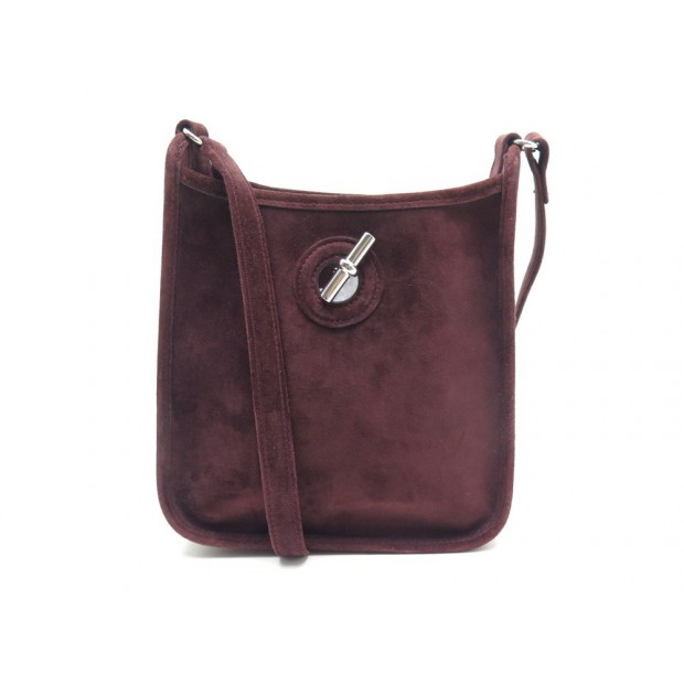 SAC A MAIN HERMES VESPA MINI BANDOULIERE EN CUIR VEAU DOBLIS BORDEAUX BAG 2200€