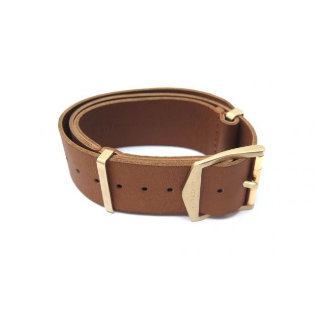 BRACELET DE FORCE GIVENCHY T14-21 EN CUIR GOLD BOUCLE DOREE LEATHER JEWEL 320€