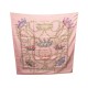 FOULARD HERMES LE SACRE DU PRINTEMPS HENRI D ORIGNY EN SOIE ROSE SILK SCARF 350€